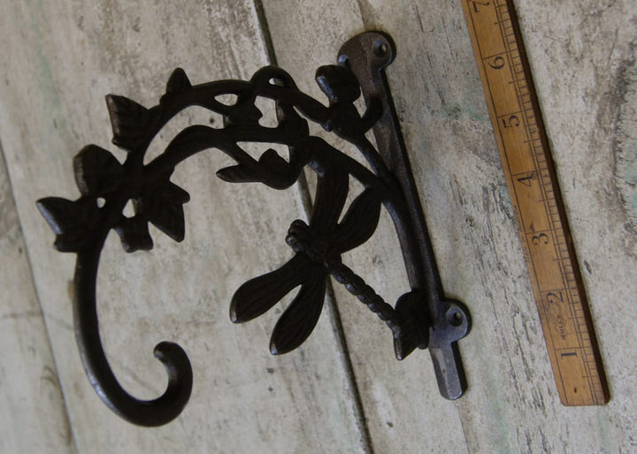 Plant Hanger DRAGONFLY Antique Iron 190mm protrusion 175mm High