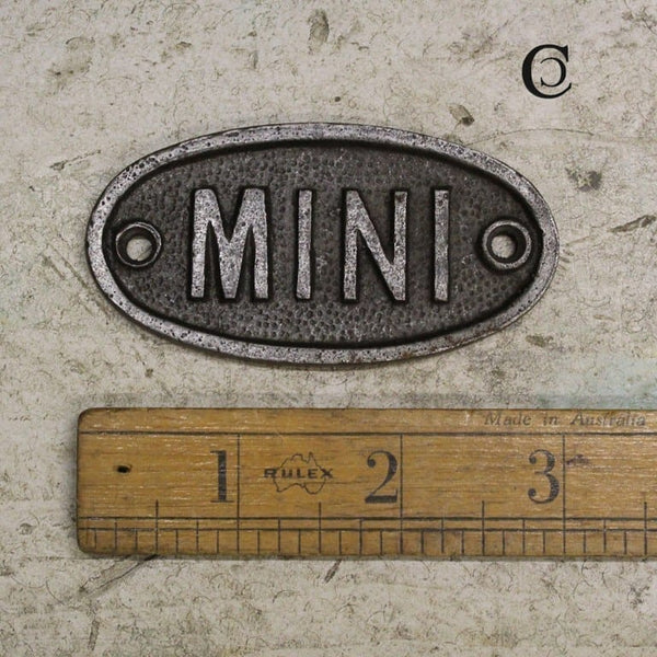 Plaque Oval MINI Antique Cast Antique Iron 30mm x 75mm