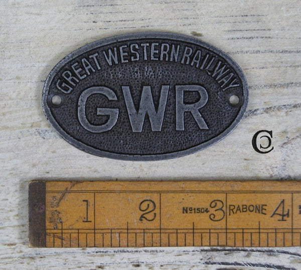 Plaque Oval GWR Antique Cast Iron 50mm x 85mm