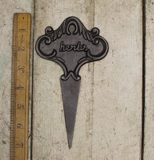 Ground Plant Pot Worm Stake HERBS Cast Iron 180mm x 100mm