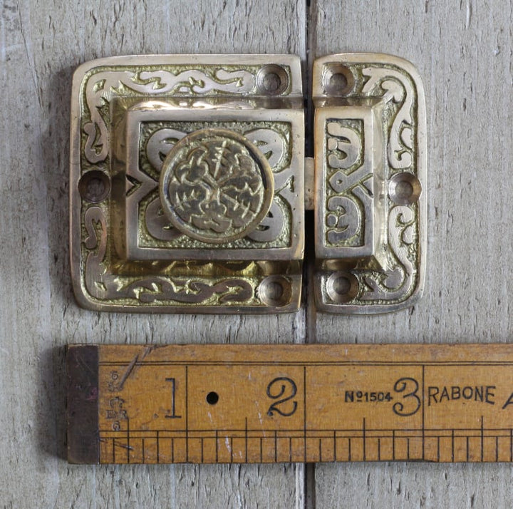 Cupboard Catch Round Knob EASTLAKE Solid Brass 50mm