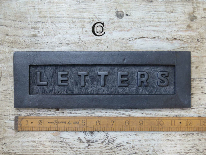 Letter Box Plate LETTERS Cast Antique Iron 300mm x 100mm