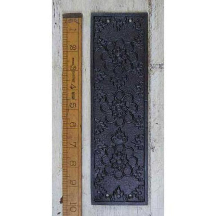 Push Finger Plate ELLERKER Ornate Antique Iron 252mm x 75mm