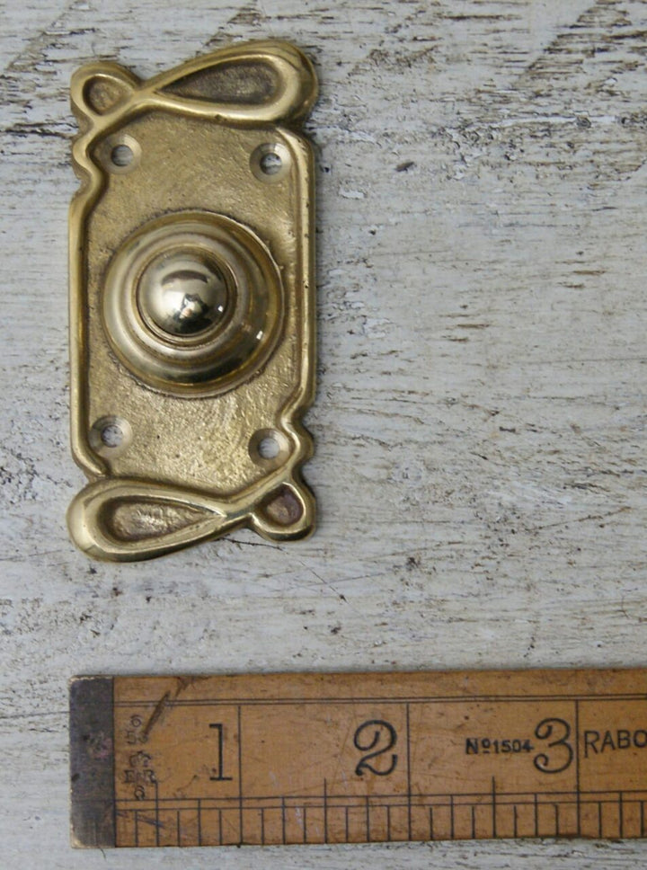 Door Bell Push Press ART NOUVEAU Solid Brass 80 x 35mm