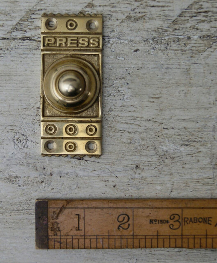 Door Bell Push Press RETRO design 75mm x 30mm Solid Brass