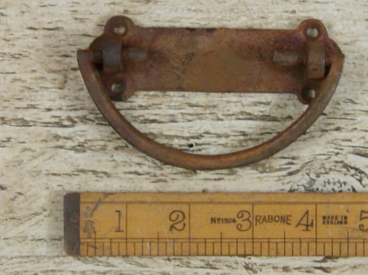 Drop Handle Back Plate Cast Rust 105mm x 35mm (AF028R)
