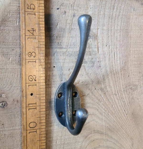 Hat Coat Hook Victorian Round Stem 4 Hole Antique Iron 110mm see '01'