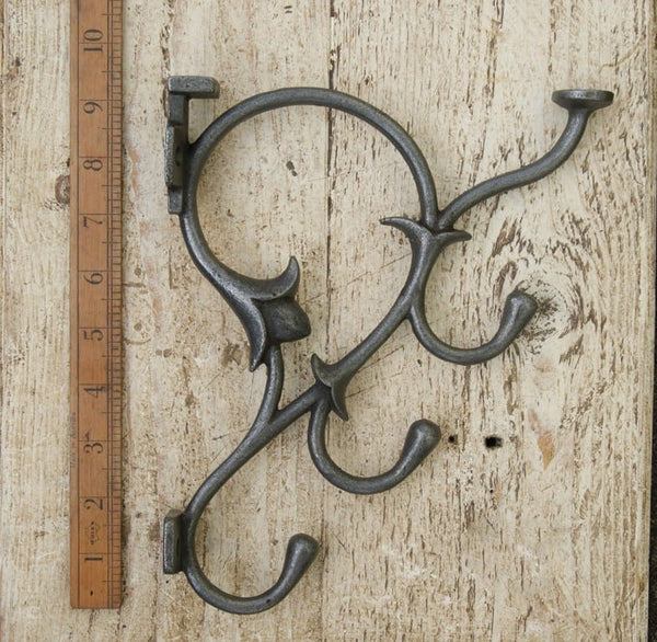 Coat Hook THE QUADRANT Antique Iron Protusion = 190mm 230mm H