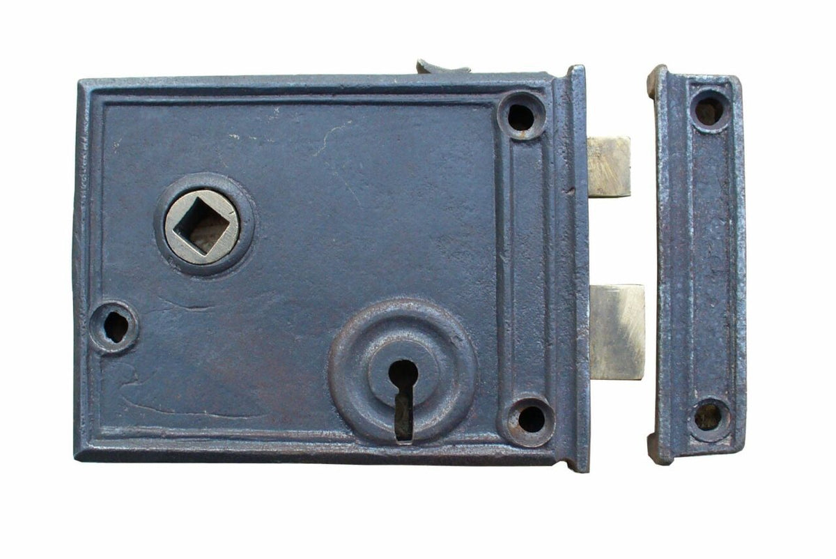 Single Lever Rim Lock Rim Lever Lock Cast Iron Horizontal Antique Iron 75mm x 100mm (5013H ...