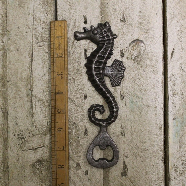 Bottle Opener Hand Held SEAHORSE Cast Antique Iron 200mm