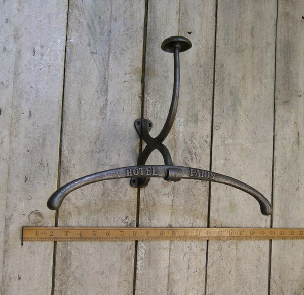 Clothes Hanger Jacket HOTEL PARIS Cast Antique Iron 400mm