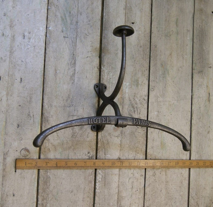 Clothes Hanger Jacket HOTEL PARIS Cast Antique Iron 400mm