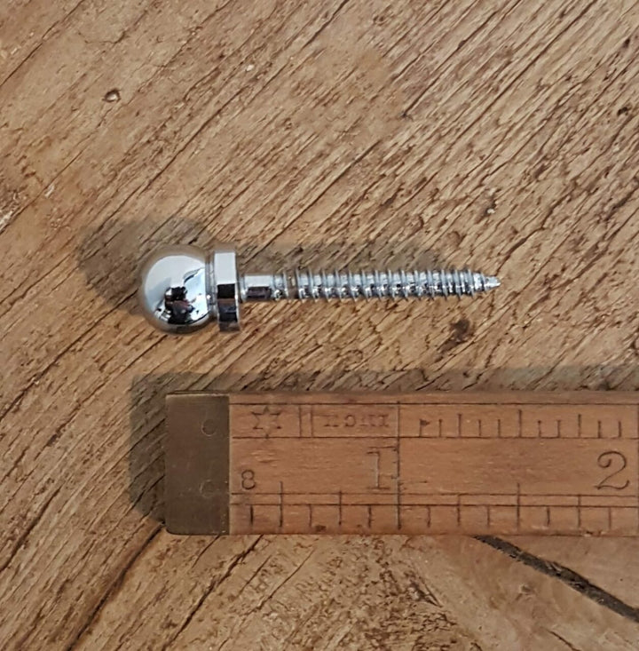 Finial Head Screw - Mop Stick Hand Rail End Cap Chrome 40mm