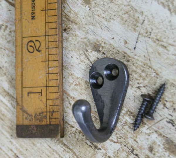 Robe Hook Single Cast Antique Iron 40mm (20mm wide)