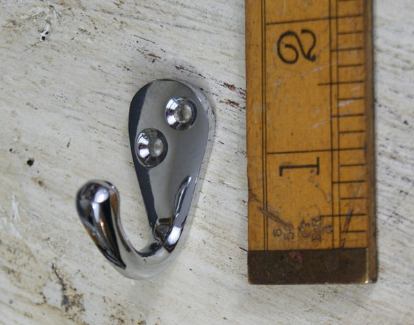 Robe Hook Single Chrome on Brass 40mm x 20mm wide