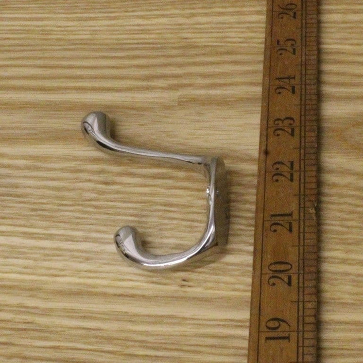 Hat Coat Hook Double Chrome on Solid Brass 90mm