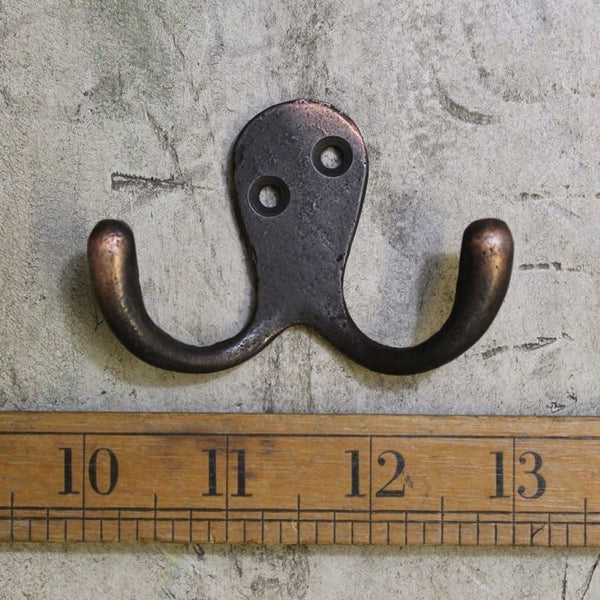 Robe Hook Double Cast Antique COPPER 50 x 70mm