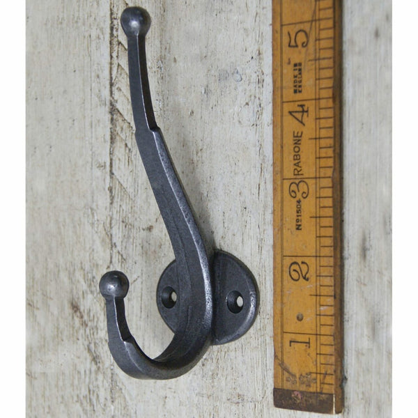 Hat Coat Hook Double IKEA Cast Antique Iron 100mm