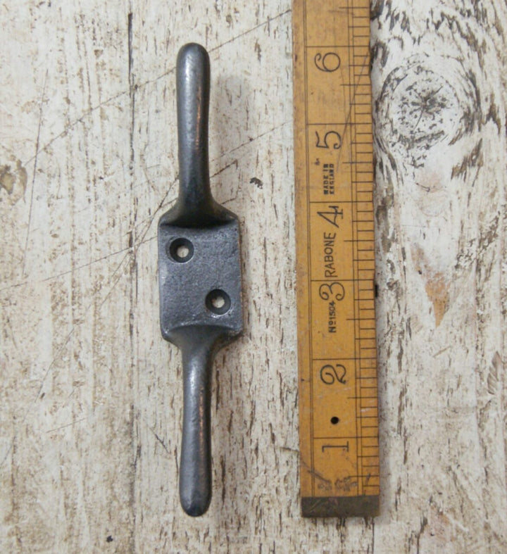 Cleat Hook Double (for Airer) Cast Antique Iron 150mm