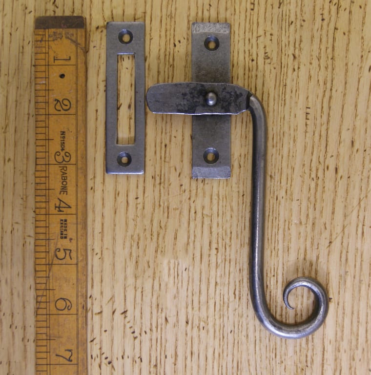 Casement Fastener Curly Right Hand Tail Hand Forged Black Wax 113mm ...