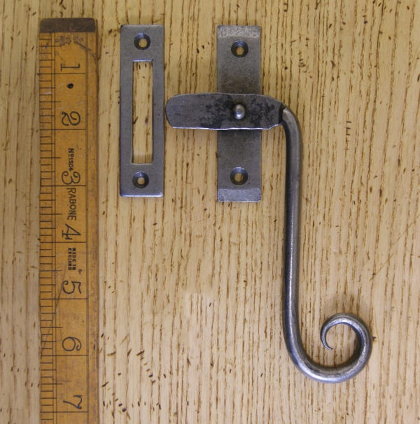 Casement Fastener Curly Right Hand Tail Hand Forged Black Wax 113mm