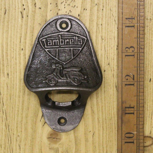 Bottle Opener Wall Mounted LAMBRETTA Cast Antique Iron