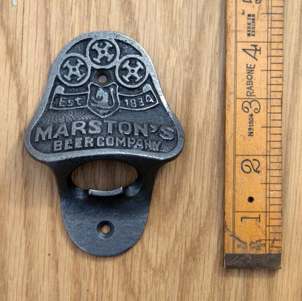 Bottle Opener Wall Mounted MARSTONS Cast Antique Iron