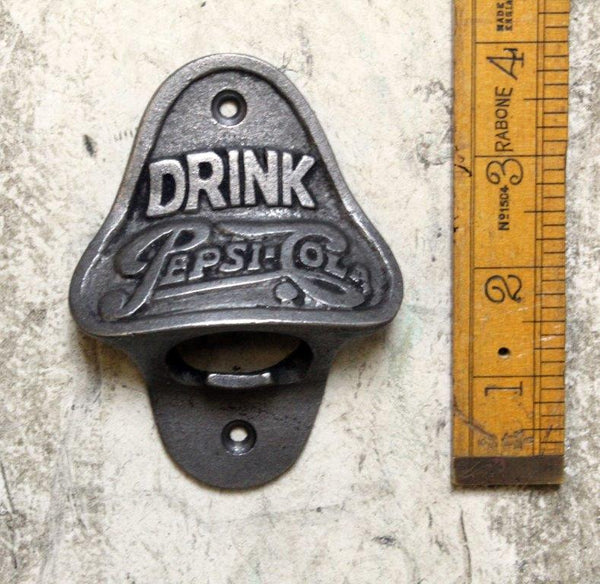 Bottle Opener Wall Mounted DRINK PEPSI Cast Antique Iron