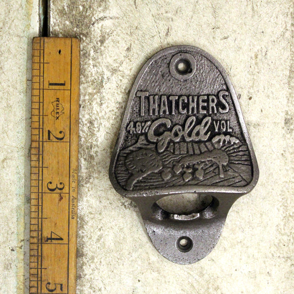 Bottle Opener Wall Mounted THATCHERS Cider Cast Antique Iron