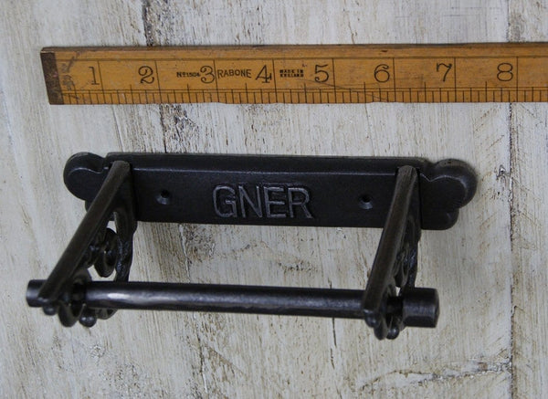 Toilet Roll Holder Scroll Bracket Sides GNER Antique Iron 180mm