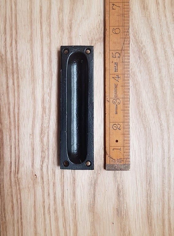 Flush Handle Square End Satin Epoxy BLACK 130mm x 30mm