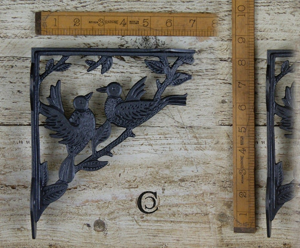 Shelf Wall Bracket 2 Birds Cast Antique Iron 216mm x 178mm