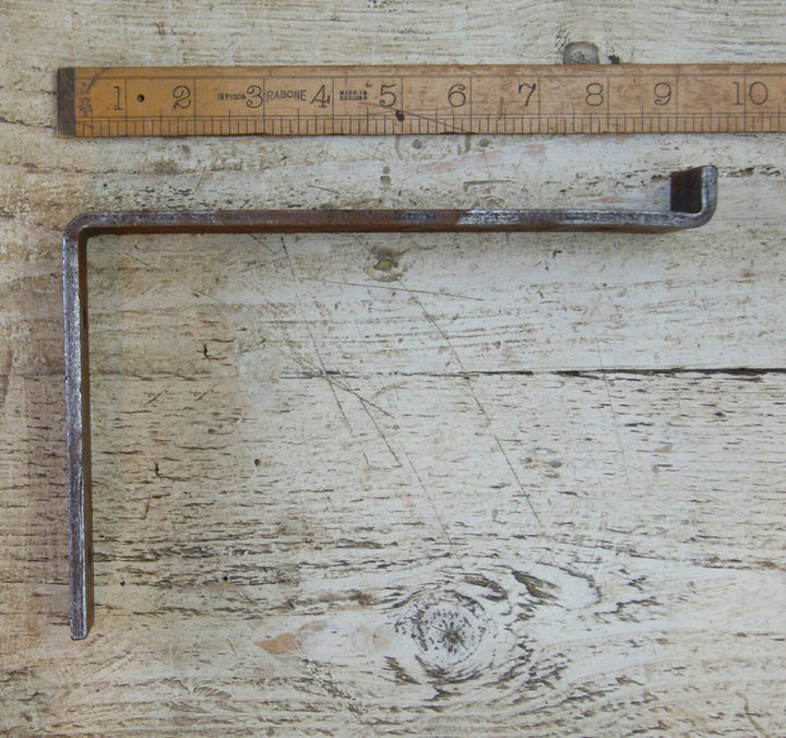 Shelf Bracket UTILITY Angled Lip Strong Antique Steel 150mm x 225mm