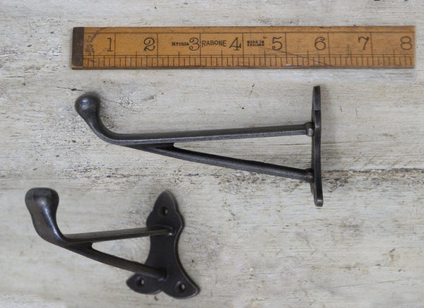 Hall Stand Hook DUTCH Cast Long Projection Antique Iron 150mm