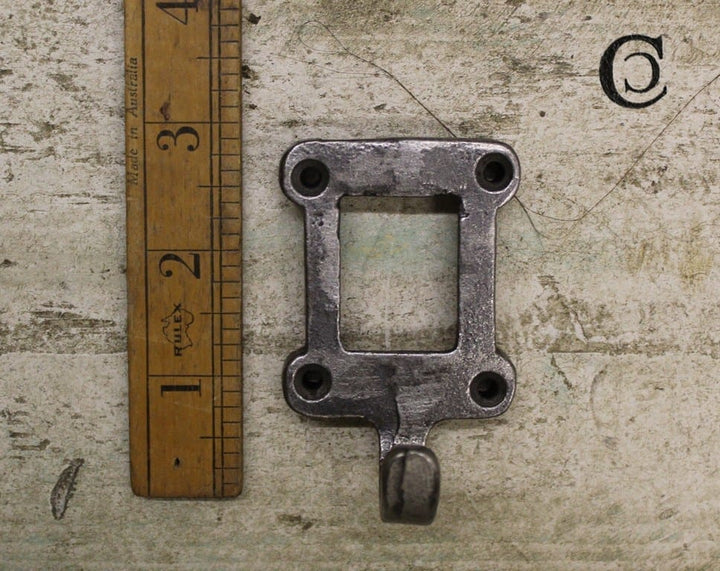 Coat Hook Label Frame takes Ceramic Insert Antique Iron 74mm