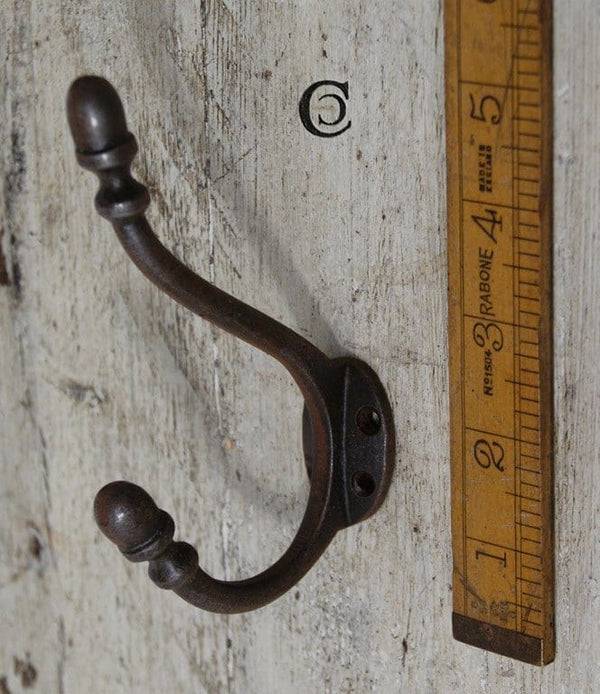 Hat Coat Hook ACORN Tips 4 Hole Antique Iron 130mm