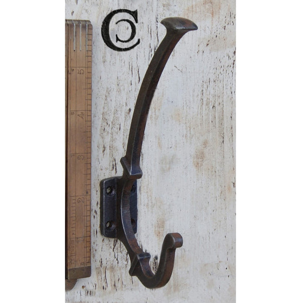 Coat Hook - Spoon Head Cast 4 Hole Antique Iron 150mm