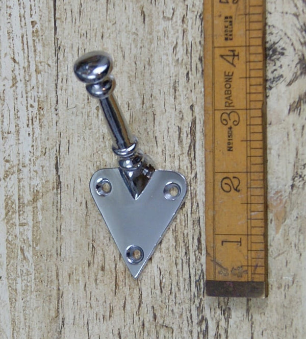 Coat Hook Arts Crafts Single Chrome on Cast 100mm