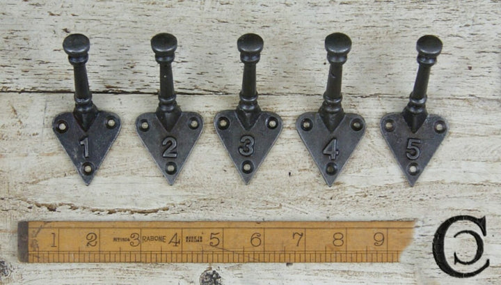 Coat Hook Arts Crafts Single Nos.1 - 5 Cast Antique Iron 100mm