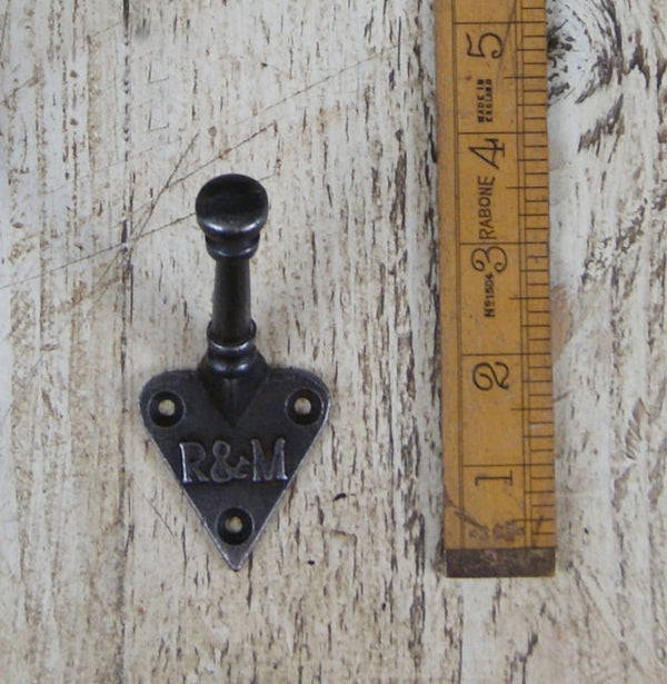 Coat Hook Arts Crafts Single R M Antique Iron 100mm