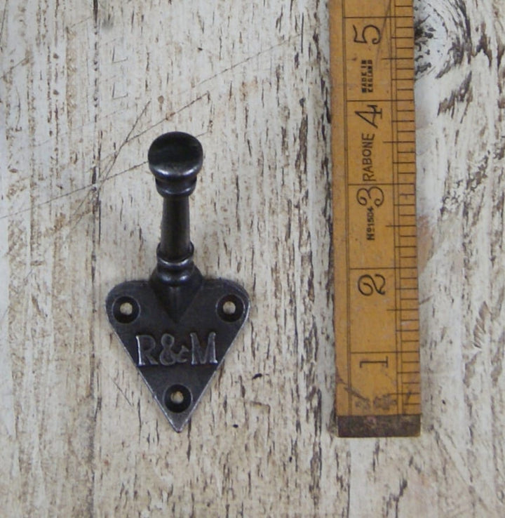 Coat Hook Arts Crafts Single R M Antique Iron 100mm