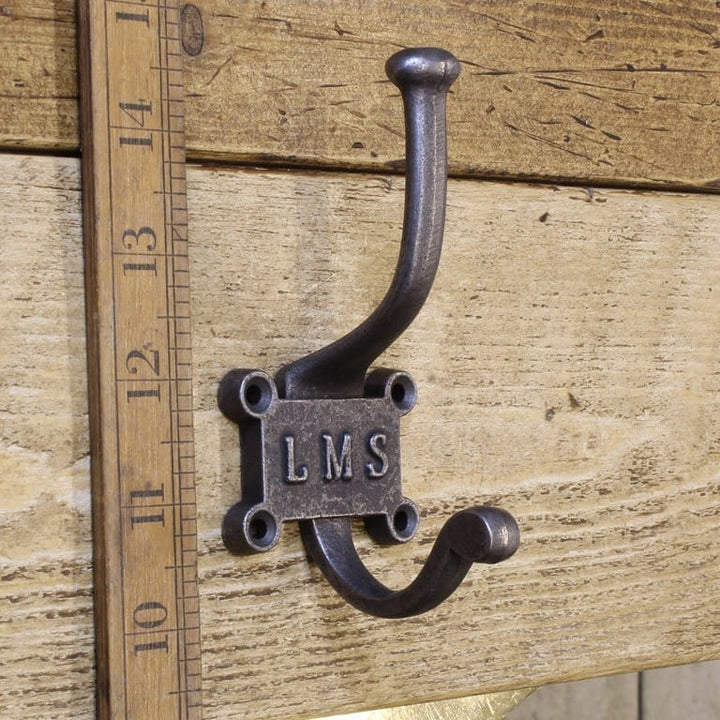Coat Hook Retro LMS 2 Part 4 Screw Hole Antique Iron 125mm