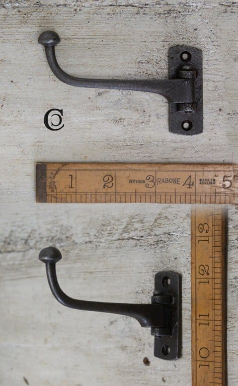 Swivel Wardrobe Coat Hook Single Cast Antique Iron 105mm