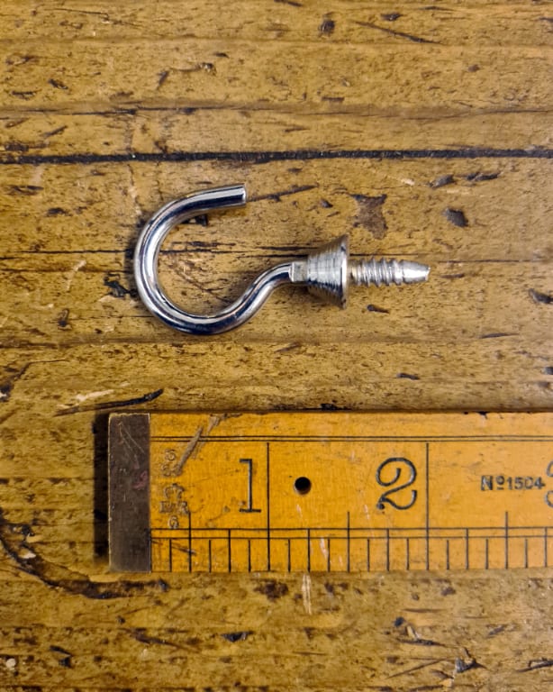 Cup Hook Traditional Small Shouldered Chrome 38mm