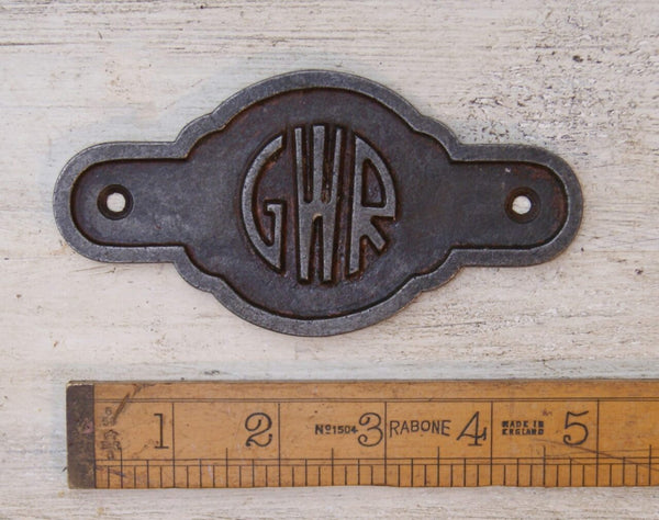 Plaque GWR Emblem Railway Totem Antique Iron 63mm x 125mm