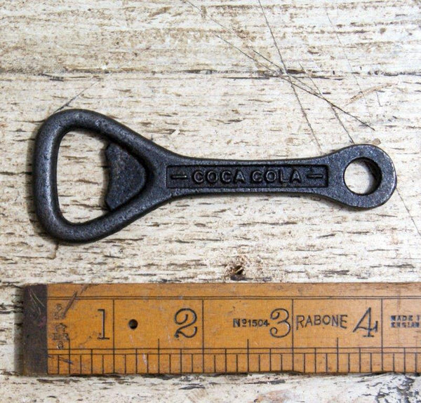 Bottle Opener Hand Held COKE Cast Antique Iron