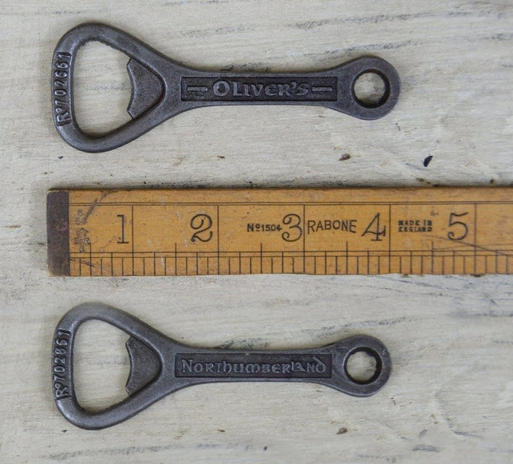 Bottle Opener Hand Held OLIVERS NORTHUMBERLAND Antique Iron