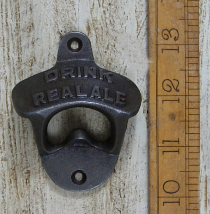 Bottle Opener Wall Mounted DRINK REAL ALE Cast Antique IronTBD