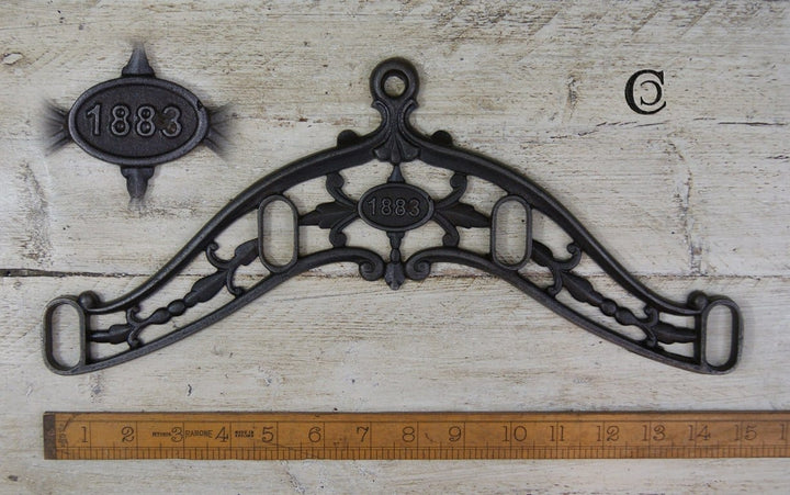 Clothes Airer Rack End 1883 Hanging 4 Hole Antique Iron 375mm