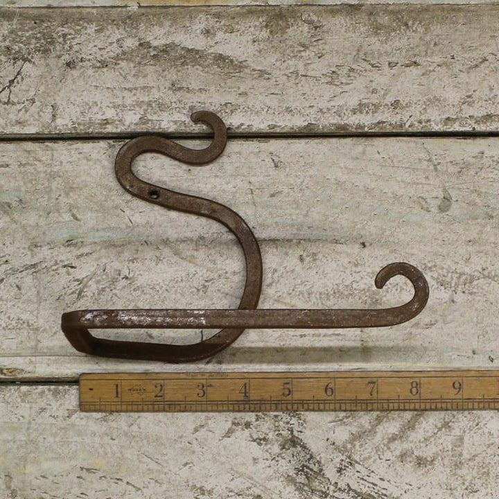 Toilet Roll Holder Hand Forged Rust on Iron SNAKE Design 150mm
